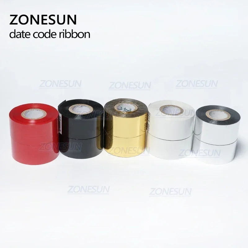 ZONESUN Thermal ribbon of ribbon printing machine, 30*100m, date printing ribbon for plastic and paper(5roll/lot) 3