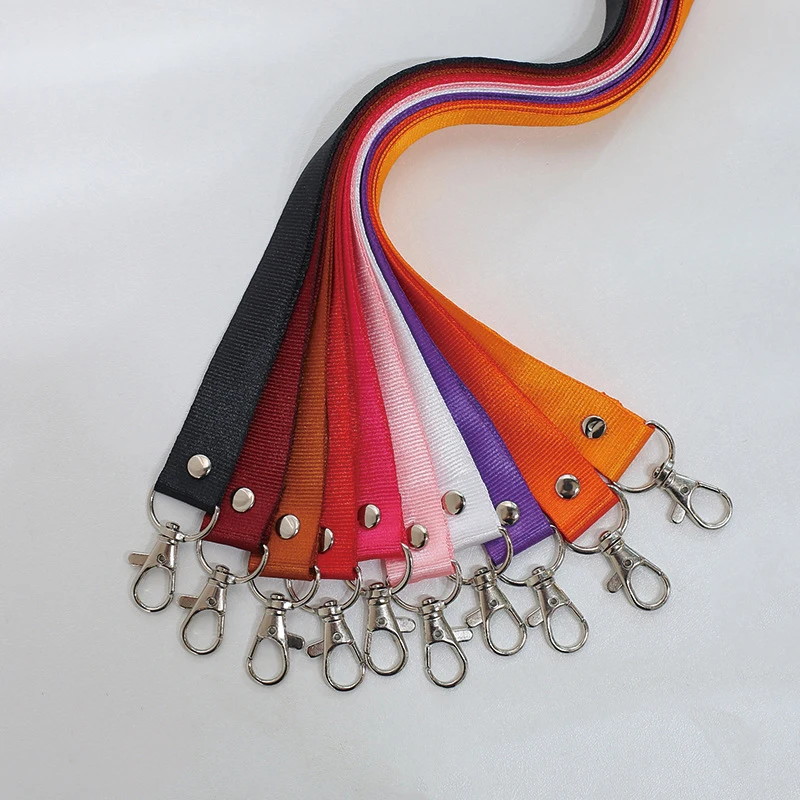 1000pcs Custom Printed Lanyard Nylon Neck Rope Keychain 1 Color Personalized Printing With Logo Company Name Telephone Number