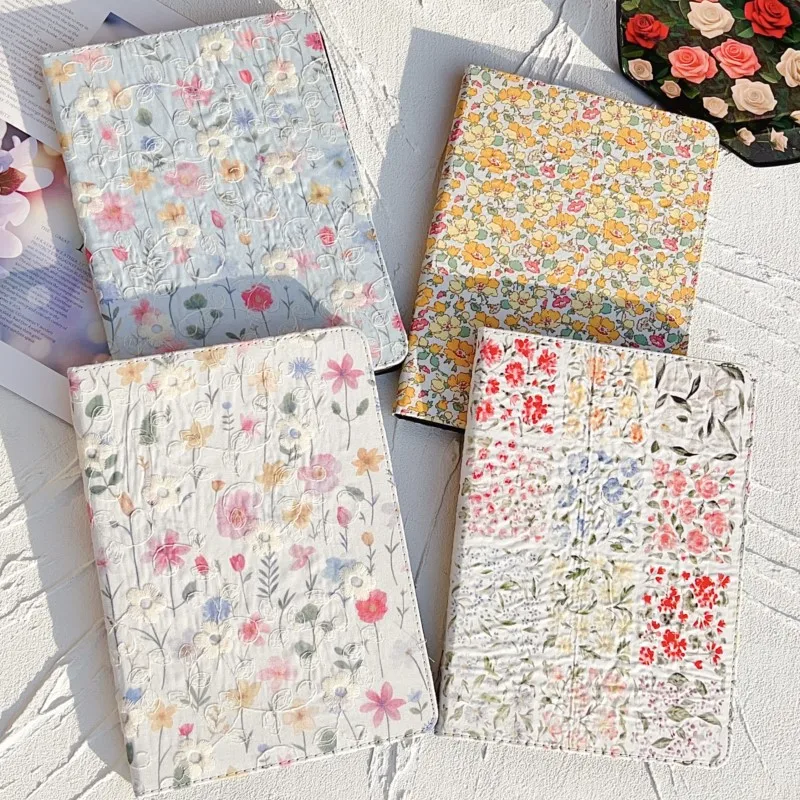 Fabric Flowers Tablet Cover - Artistic Design and Durable Protection