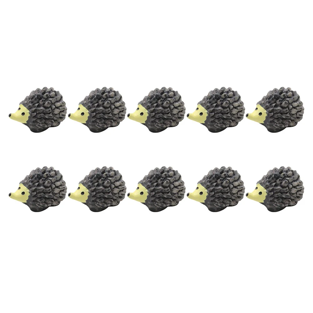 

10 Pcs Hedgehog Ornament Models Animal Outdoor Flower Pots Decorate Statues Small Ornaments Simulation Hedgehogs Resin