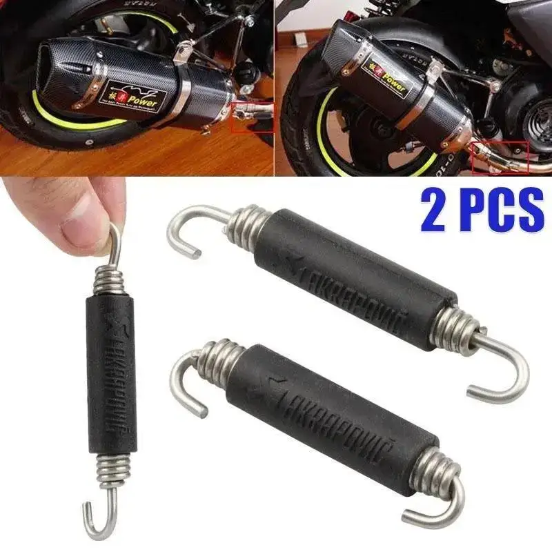 2PCS Stainless Steel Universal Motorcycle Muffler Exhaust Springs Hooks Front Middle Link Pipe Exhaust Connect Spring  Yoshimura