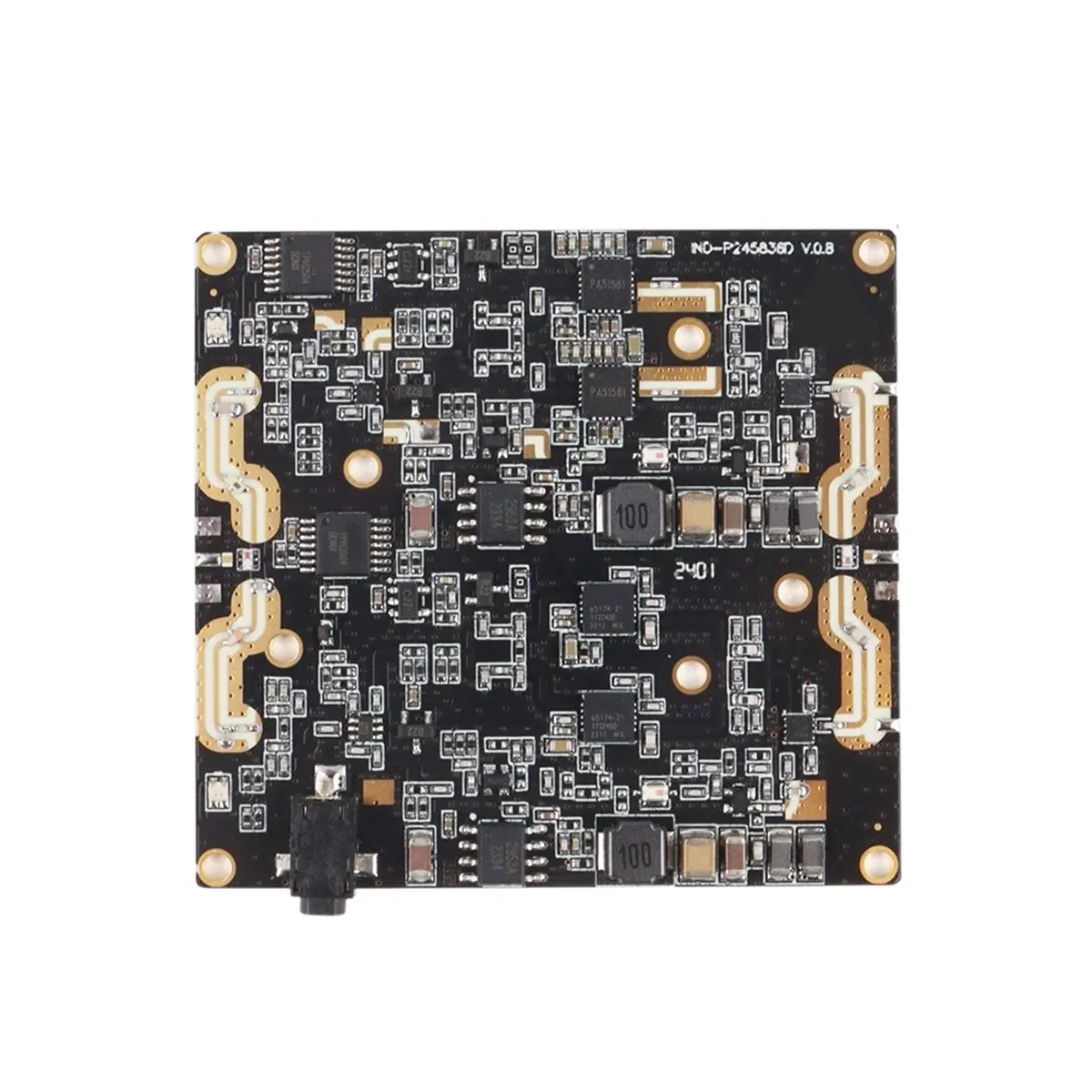 Boîtier de l'amplificateur de signal drone double bande 2.4G/5.8G 4W avec détails des ports et du dissipateur thermique.