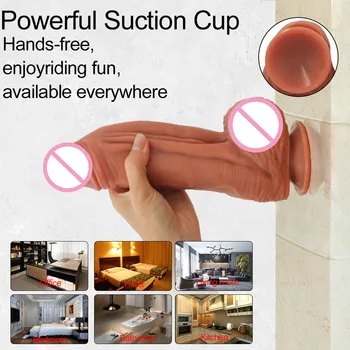 Silicone Realistic Dildo with Dual Density,Anal Dildo Huge Suction Cup Dildo,Anal Toy Plugs Large Thick Dildo Sex Toys for Her 5