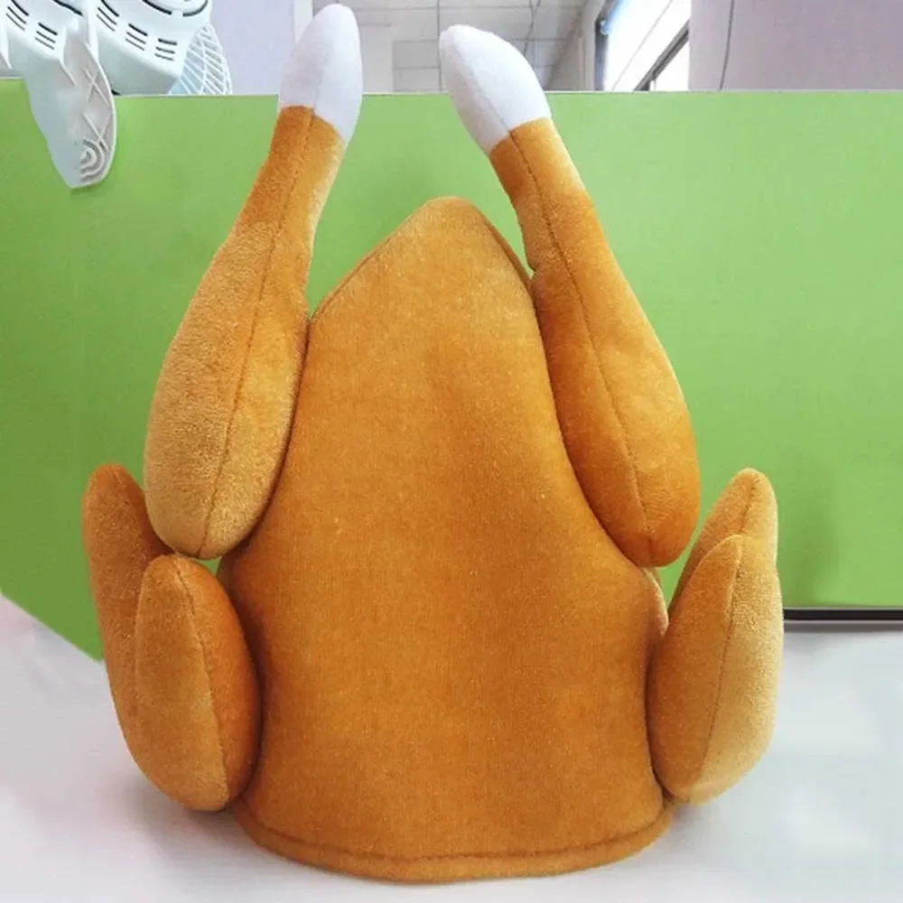 Plush Novelty Cooked Chicken Leg Hat Chef Turkey Hat Scene Photo Atmosphere Decoration Props party photo props