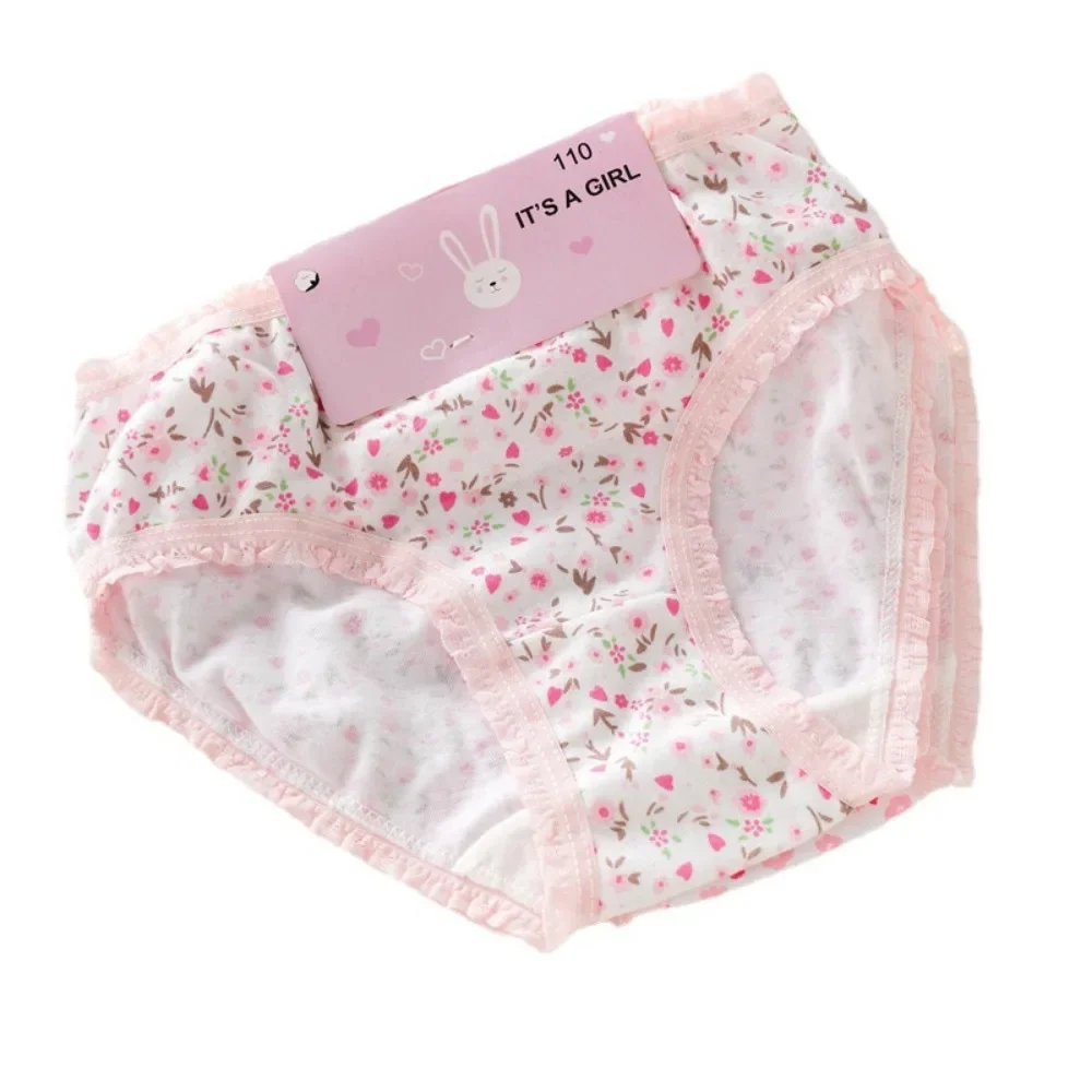 6PCS/Lot Kids Cotton Underwear Floral Print Baby Girls Panties Toddlers Shorts Briefs