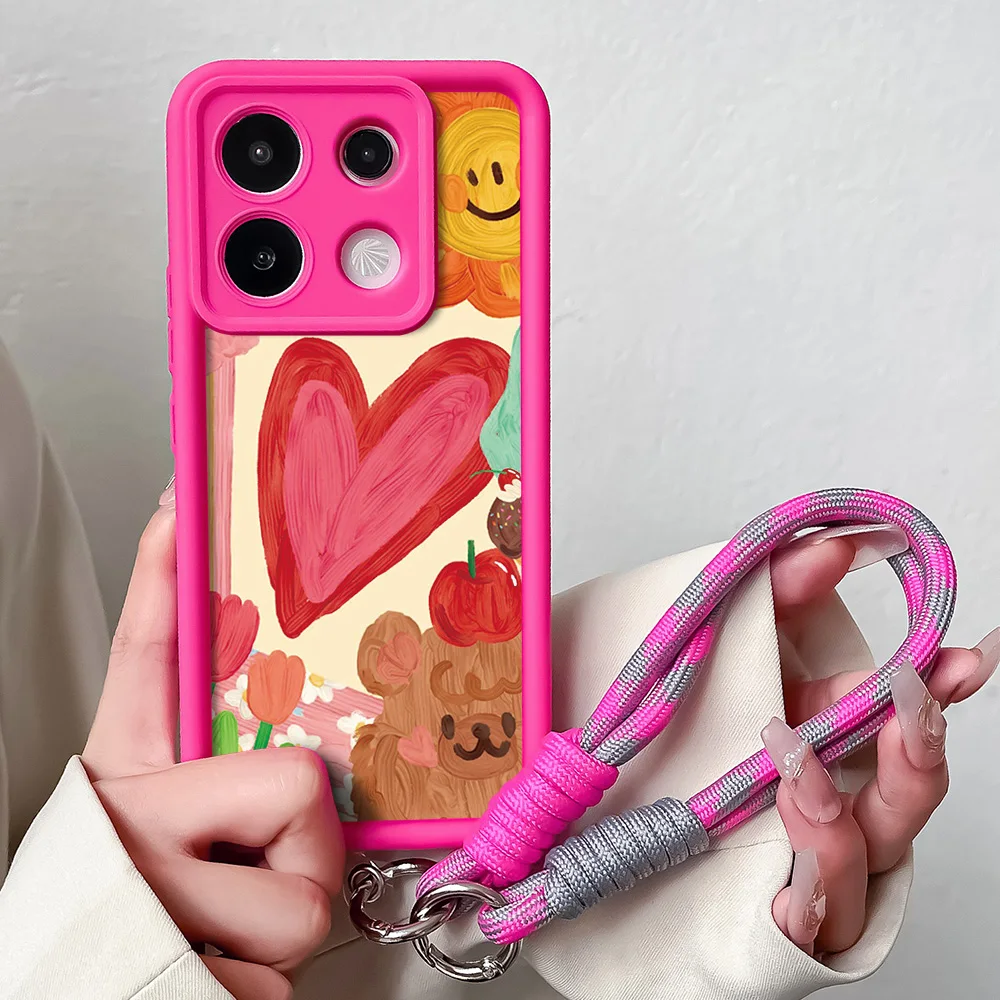 Stylish Wrist Chain Lanyard Phone Case - Funny Design Cover