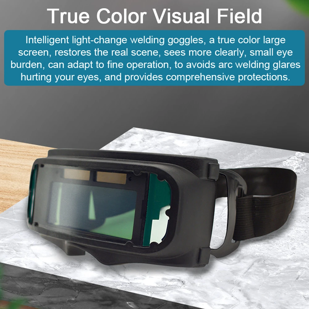 Headwear Automatic Dimming Welding Goggles Large View True Color Auto Darkening Protective Glasses for Arc Welding Grinding welding goggles