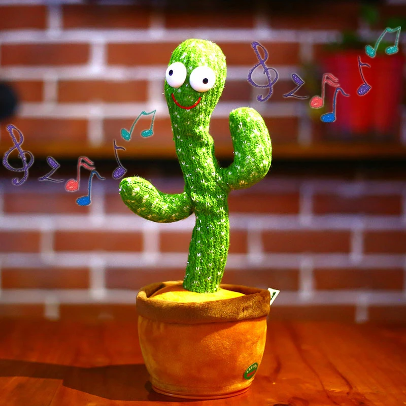 Cactus Plush Toy Electric Singing 120 Songs Dancing And Twisting Luminous Recording Learning To Speak | Игрушки и хобби