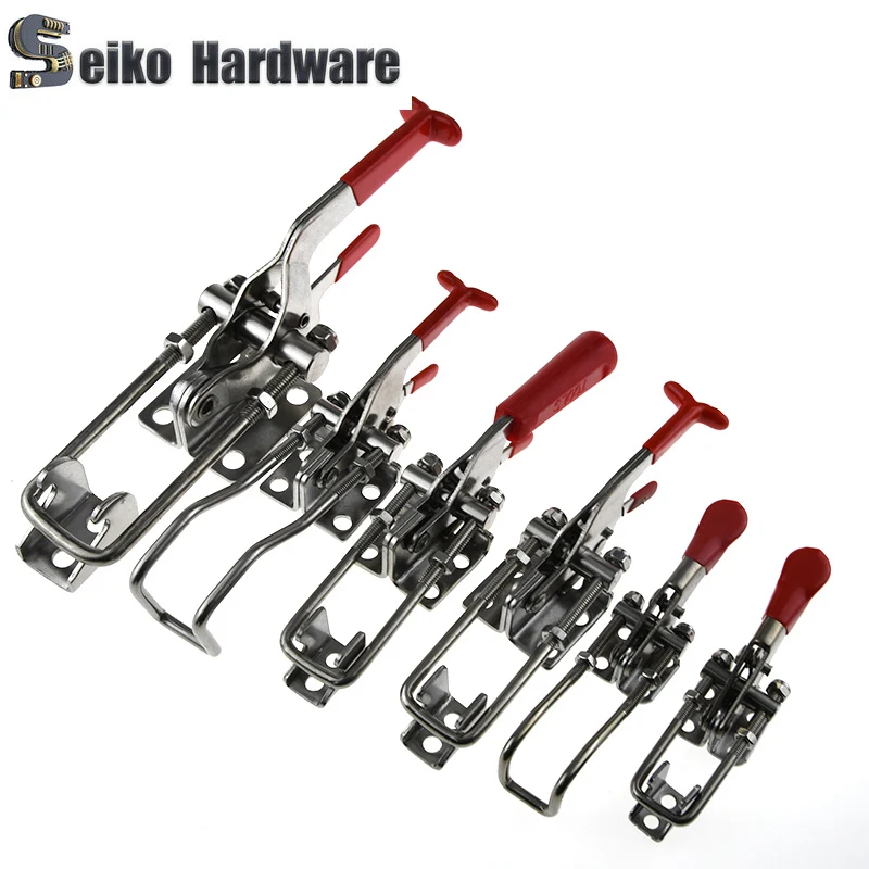 Buckle Clamp 304 Stainless Steel / Iron galvanized Quick Fixture Adjustable Buckle Lock Clamp Box Buckle Horizontal Fixture Door Bolt Clamp