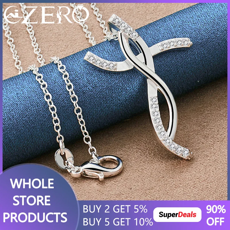 

Ожерелье ALIZERO из серебра 925 пробы с крестом из циркония класса ААА, подвеска с цепочкой 16-30 дюймов для женщин и мужчин, ювелирные изделия для свадебной вечеринки