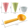 4-piece set   blue cakeembryo Play House Toy Beach Ice Cream Tube Digging Spoon cakes embryo Set Plastic Ice Cream Cup Beach Toy 4