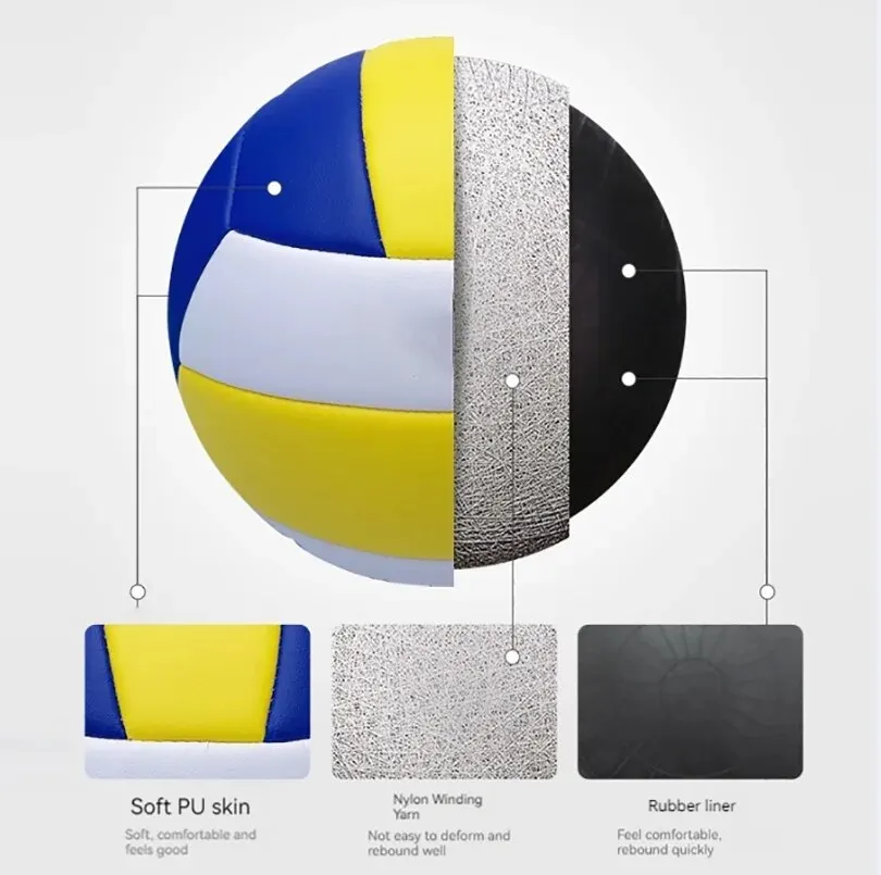 Standard Volleyball Indoor And Outdoor School Youth Soft Leather Training Competition No.5 Ball Customization