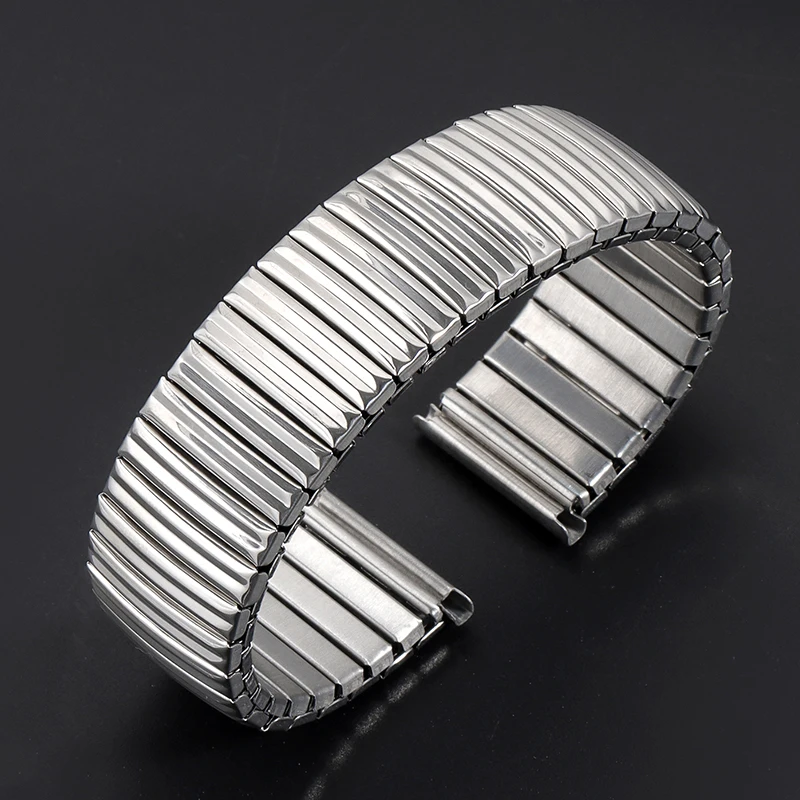 Universal Stainless Steel Elastic Watch Band - Adjustable Metal Expansion Bracelet