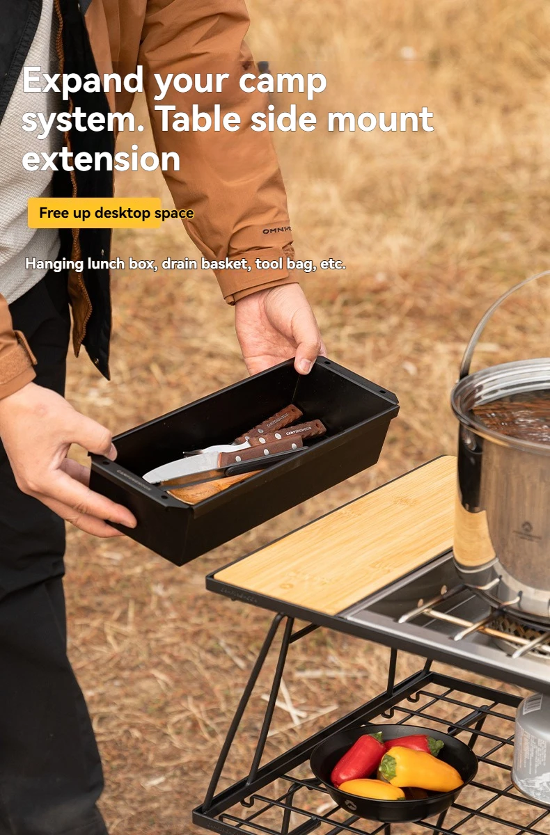 CAMPINGMOON CK-2G Outdoor Camping Doppelschicht-Klapptisch IGT Modularer Kochtisch Multifunktionaler Erweiterungstisch für Grill – Detail 13