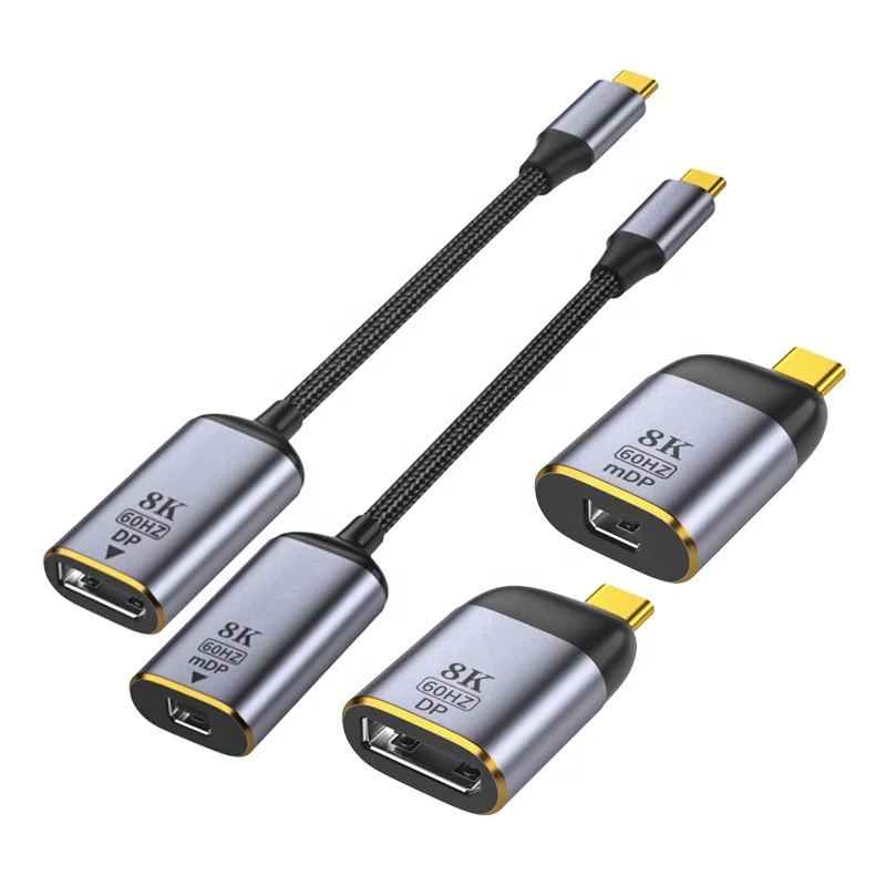 

Cable USB C Type C To DP Displayport Display Port Adapter Kablo Cables 8K 1.4 USB-C To Mini Displayport Multi-Function Adapter