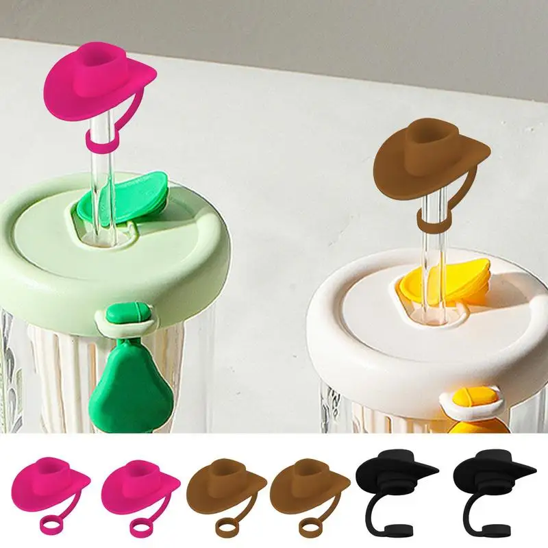 

Dust-Proof Straw Cover New Flexible Hat Water Flask Custom Straw Topper Reusable Silicone Straw Topper Drinkware Accessories