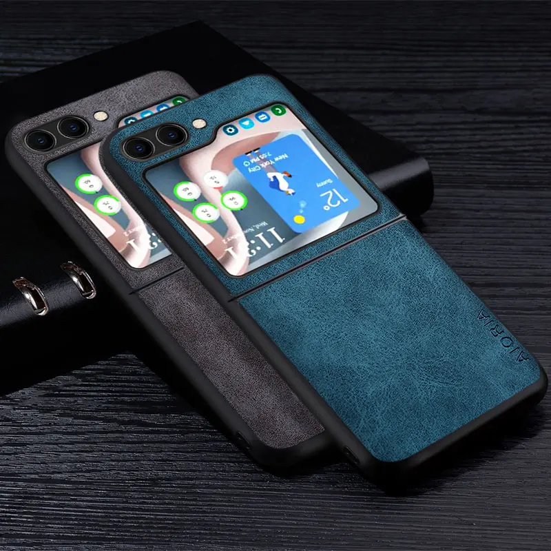 Premium PU Leather Scratch-Resistant Solid Phone Case