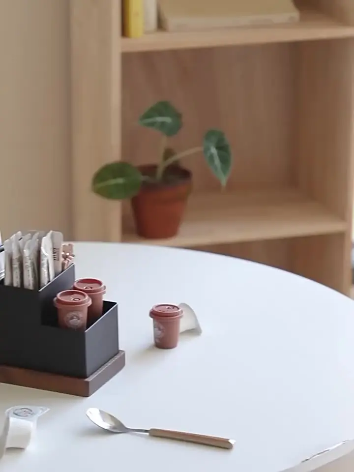 Kaffeestation Organizer Aus Holz - 4-Fach Aufbewahrung Für Küche & Büro