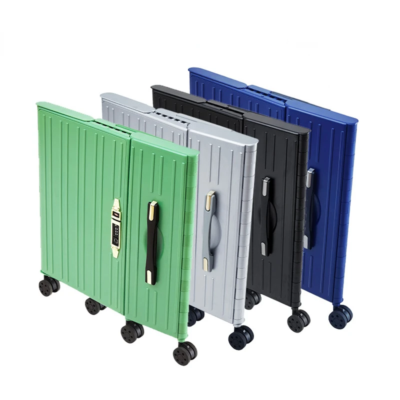 

New folding suitcase can be folded to facilitate the storage of 20-inch portable rolling luggage carry on password luxury box