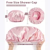 Reusable 3-Layer Waterproof Shower Cap | Extra Large | Adjustable Womens Cap | Perfect for Girls Ajdustable bonnet Bonnet Bonet 2