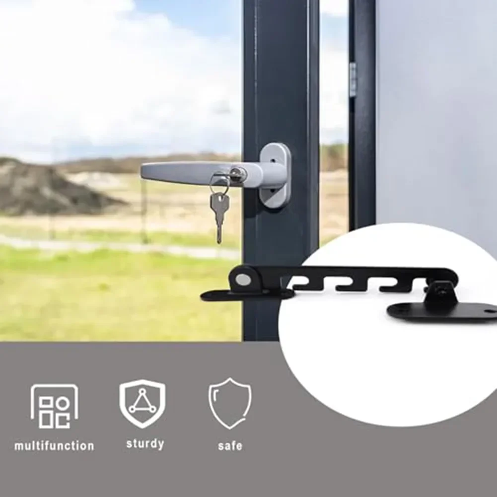 1set Window Opening Limiter Window Safety Limiter Kit With Screws 4 Fixing Positions Wind Brace Stopper Building Hardware