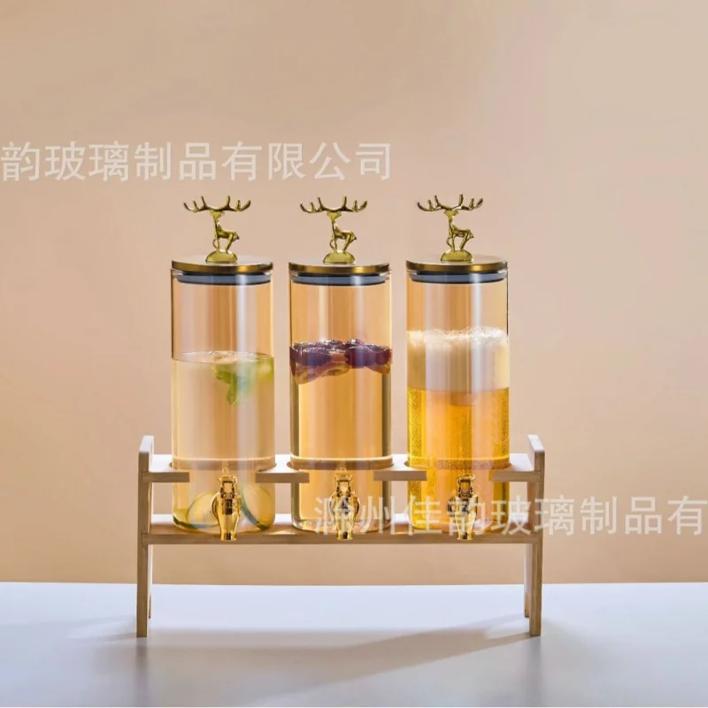 고붕규산 유리 음료 콜라 디스펜서, 뷔페 레스토랑 주스 디스펜서, 수도꼭지가 있는 대용량 와인 디스펜서, b