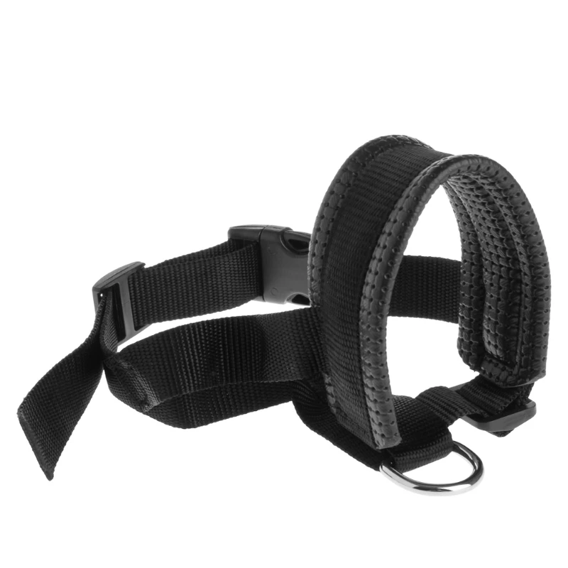 E56C Padded Dog Muzzle Pet Head Halter Collar for Large Dogs Nylon Loop Anti-Biting Pulling Head Leash XX