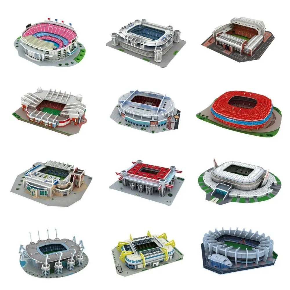 DIY Miniature Football Stadiums Large Model Paper 3D Soccer Stadium Puzzle Assemble Prince Park Stadium Birthday Gifts