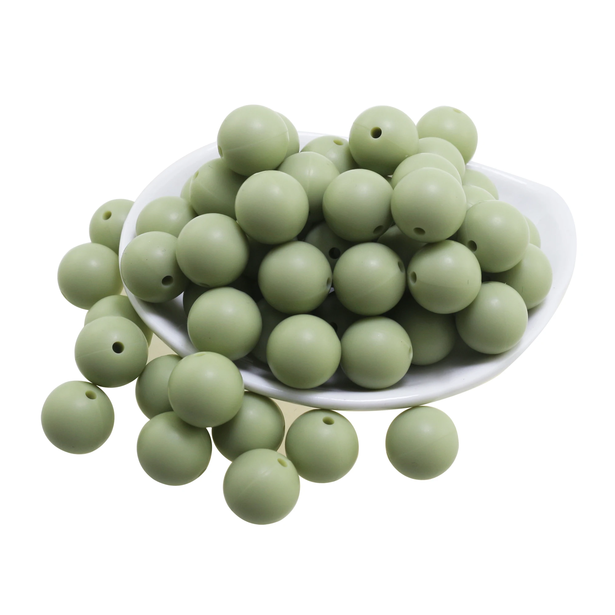 

100pcs/Lot Silicone Beads 12mm Teething Necklace Baby Teether Toy BPA Free Charms Newborn Nursing