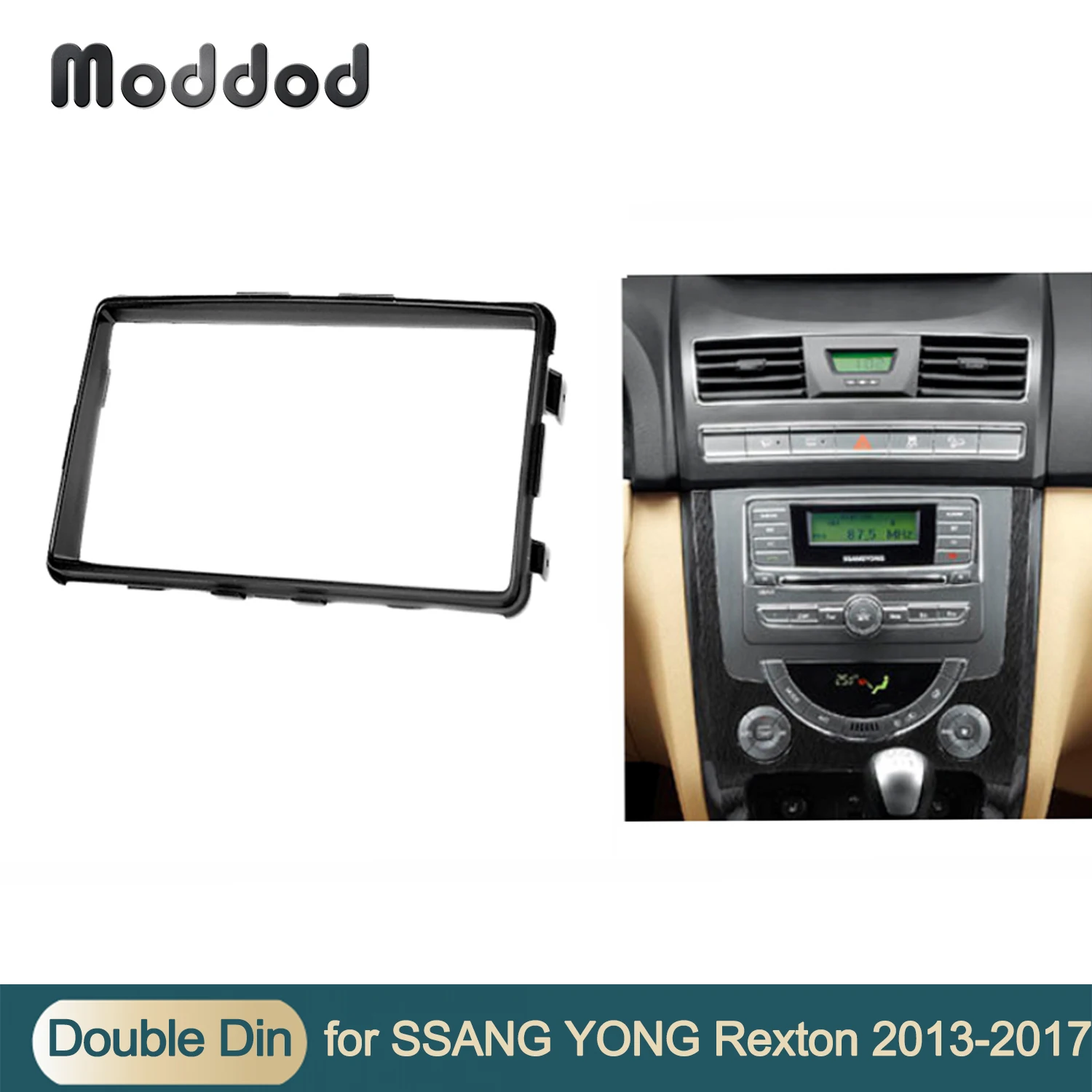 

Double 2 Din Fascia for SSANG YONG Rexton 2013+ Audio Radio CD GPS DVD Stereo CD Panel Dash Mount Installation Trim Kit Frame