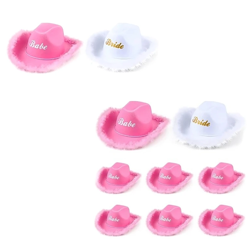 

Cowgirl Hat for Bridal Bridesmaid Elegant Women Bride Cowboy Hat Party Costume JazzHat Bachelorette Party Accessories
