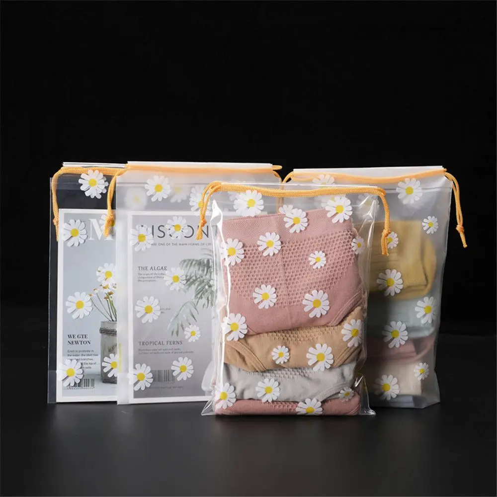 Storage Bag 1PC Drawstring Waterproof Packaging Matte Transparent Household Travel Clothing Wardrobe Foldable