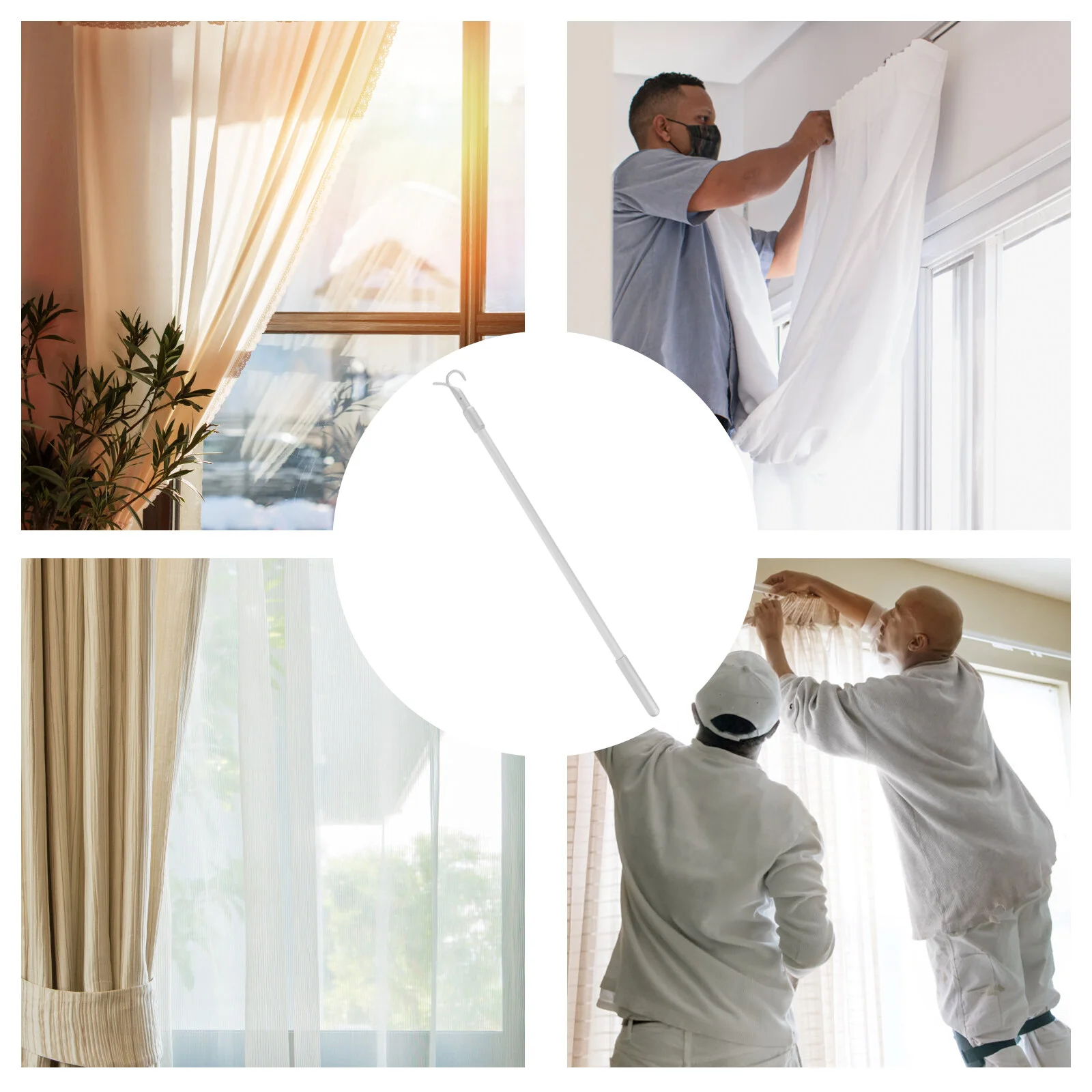Window Rod Home Blinds Shutter Windows Venetian Vertical Telescopic Stick Curtain Parts Tilt Wands Aluminum Alloy Office
