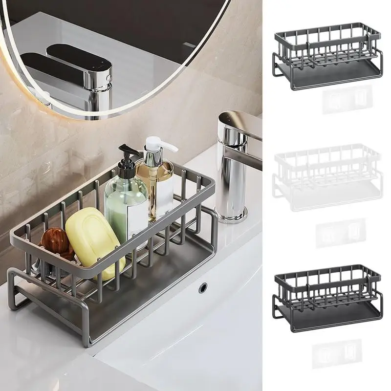 

Kitchen Caddy for Countertop Dish Bowl Drainer Storage Rack with Drain Tray Countertop Dinnerware Organizer Bathroom Items