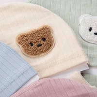 3Pcs/set Cotton Newborn Hats Caps Mittens Foot Cover Infant Felt Cute Bear Headwraps Baby Gloves Socks 0-3M Beanies 4