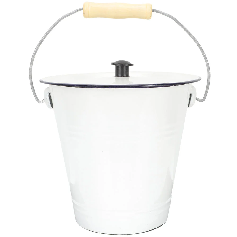 

Enamel Bucket Water Buckets Milk Buckets Water Storage Container with Lid