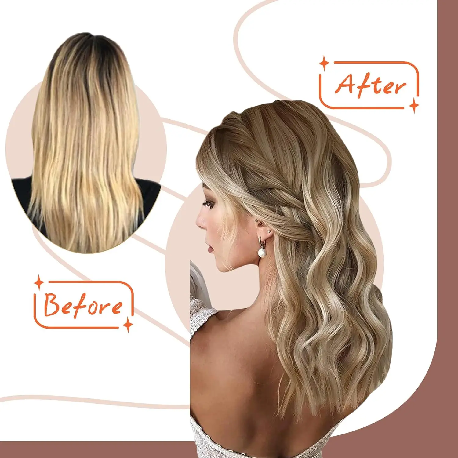 Cynosure Tape in Hair Extensions Human Hair Blonde Highlighted Seamless Tape in Extensions Ash Brown to Platinum Blonde #P8/60 images - 6