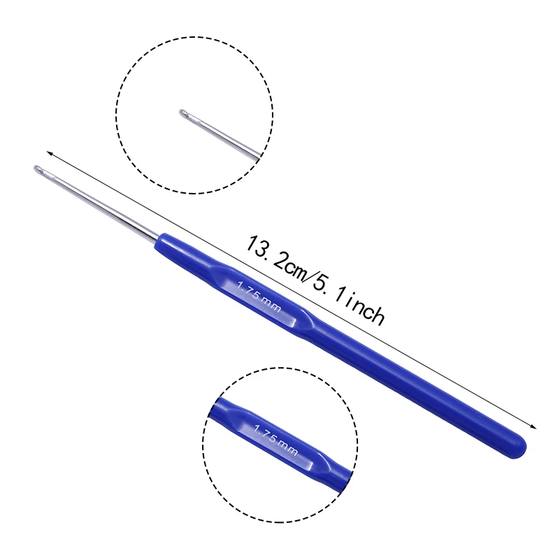금속 크로셰 후크 레이스 뜨개질 바늘, DIY 수공예, 작은 크로셰, 고급 양모 뜨개질 바늘, 0.6-1.75mm, 세트당 8 개