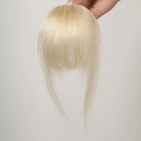 100% cheveux humains frange Clips dans Air frange frange postiche pour femmes platine blond Remy cheveux humains frange Extension de cheveux 4.5 pouces 3