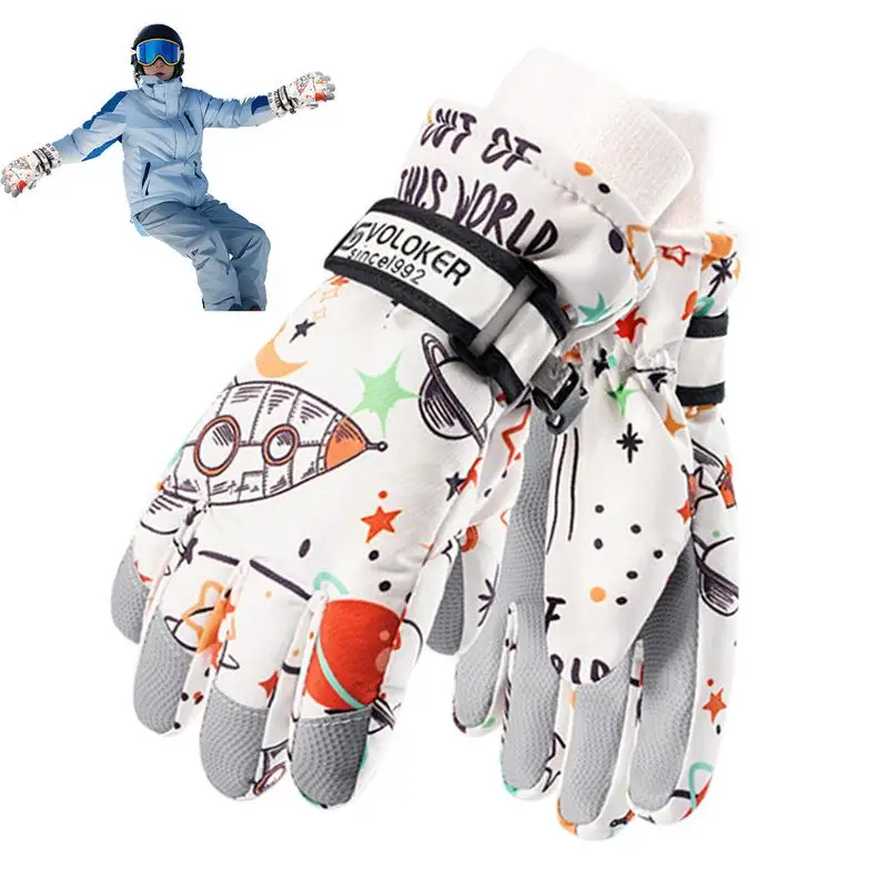 

Зимние перчатки для мальчиков, теплые водонепроницаемые ветрозащитные варежки, противоскользящие ветрозащитные зимние перчатки для девочек и мальчиков, теплые перчатки для сноуборда