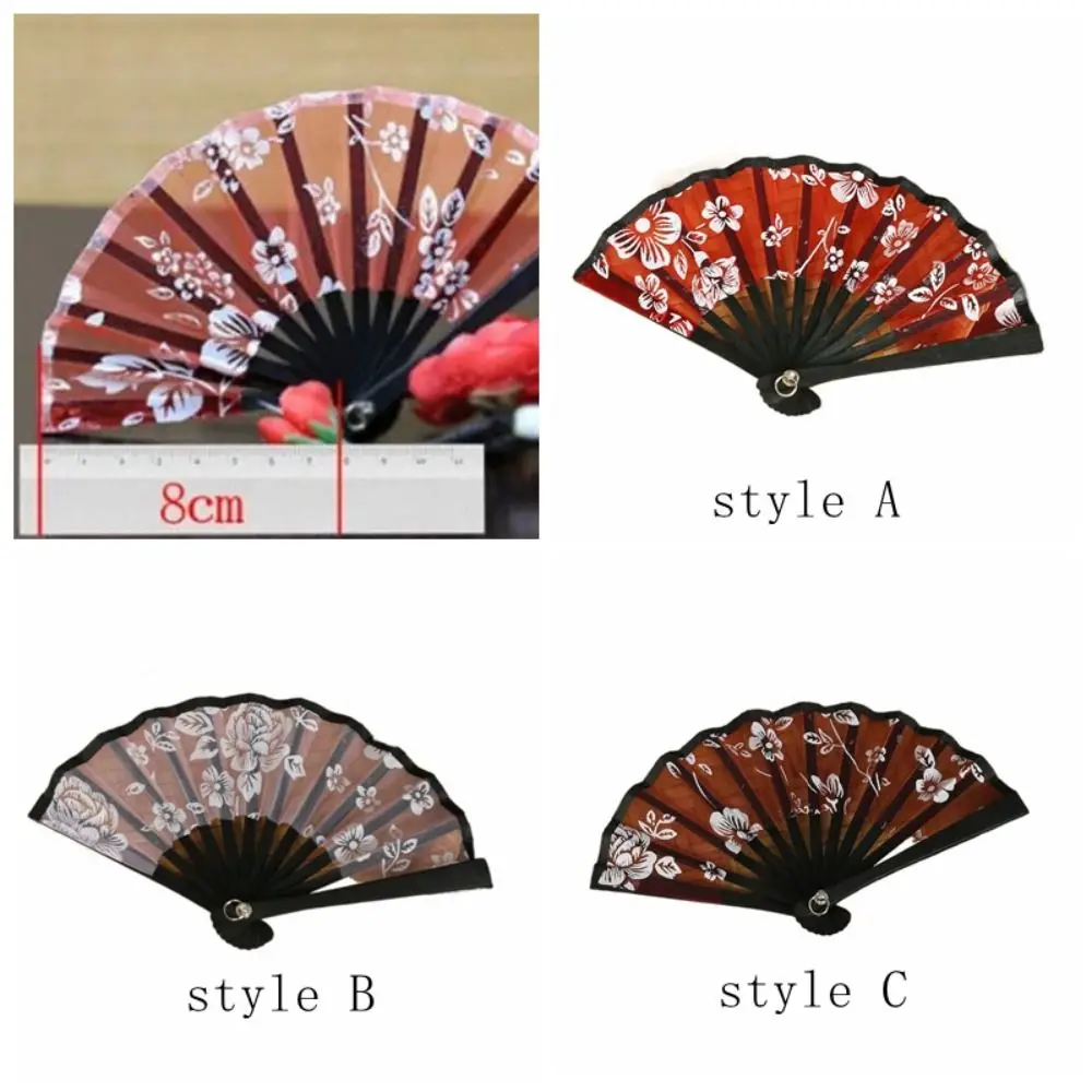 Folding Fan Handheld Fan 8cm Mini Silk Fan Wall Hanging Cute Folding Fans Toys Handmade Doll Craft Children's Toys portable fan mini fan hand fan silk fans