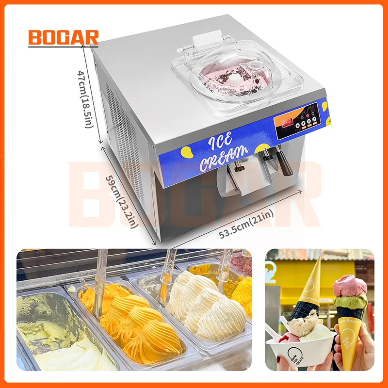 Bogar Ice Cream Machine 24 Liters Per Hour Automatic Gelato Party BO-6L Small Hard Desktop Stainless Steel Equipment Commercial 4