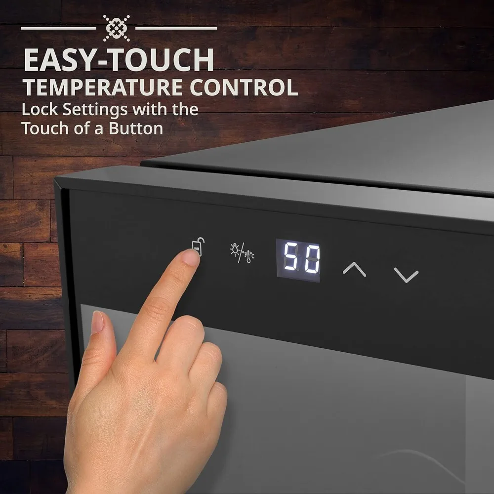New 16 Bottle Compressor Wine Cooler Refrigerator W/Lock ，41f-64f Digital Temperature Control Fridge Glass Door