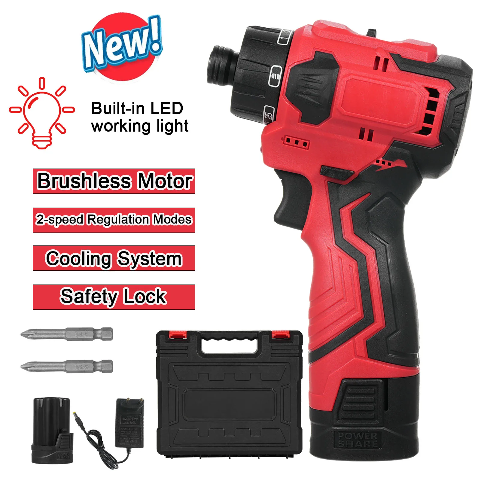 168V18VBrushlessElectricScrewdriverSetRechargeableCordless