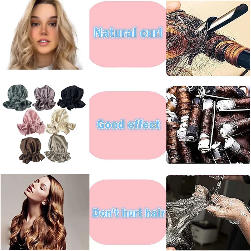 Description Picture 3 of itemHeatless Curling Rod No Heat Silk Curls Soft Hair Rollers Curling  Sleeping Headband New Lazy Hair Curlers Hair Styling Tools