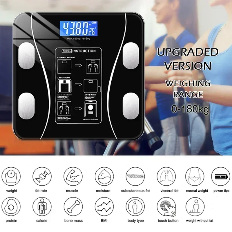 Smart Body Weight Scale Bluetooth Body Fat Scale Intelligent Precision LED Display Home Weight Measuring body fat scale