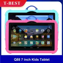 Q88 Tablet per bambini da 7 pollici schermo IPS risoluzione 1024*600 memoria da 2GB 16GB supporto Android 6.0 connessione WiFi/BT spina blu ue