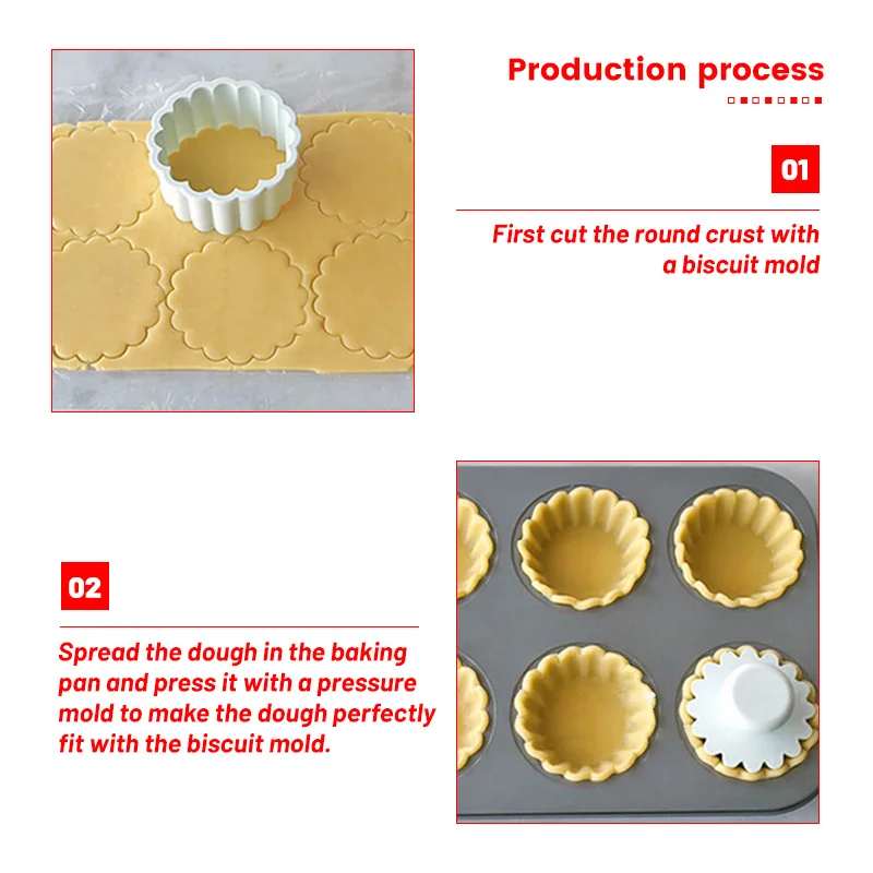 Description Picture 3 of itemFlower Lace Carbon Steel Bakeware Mold Mini Cupcake Biscuit Mold Pie Cookie Fruit Egg DIY Mould Kitchen Pastry Baking Tool