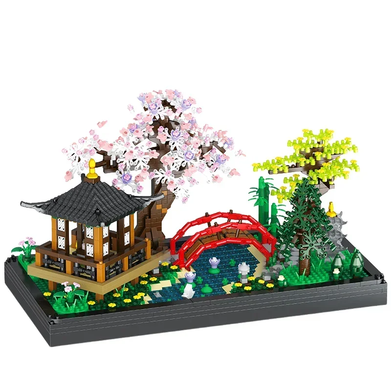 DIY Zen Realm Garden Building Blocks Creative Bonsai Tree Streetview Courtyard Potted Bouquet Assembled Brick Kid Toy_voghion.com