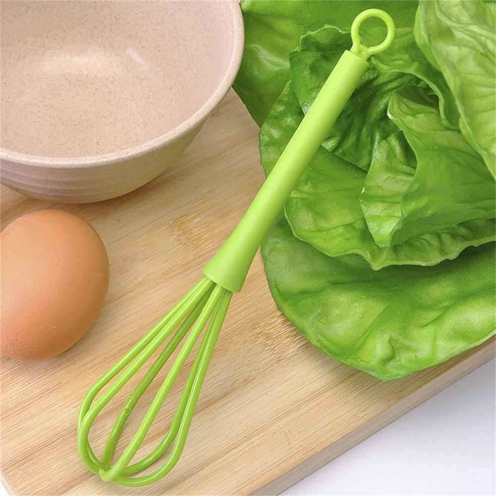 Hand Whisk Baking Utensils Green Silicone Stirring Rod 18.5cm